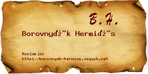Borovnyák Hermiás névjegykártya